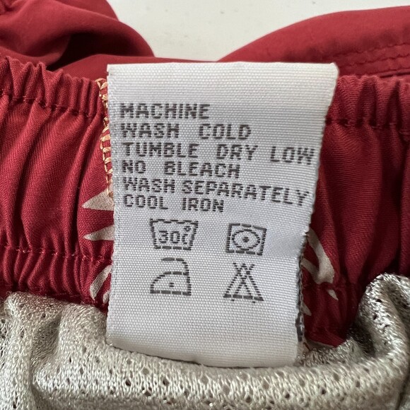 Quiksilver Edition Red Floral Lined Swim Trunks - Men's Size Medium - Picture 8 of 12